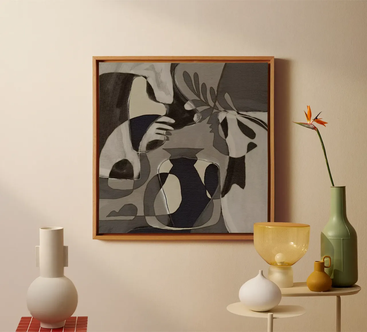 Essence 1 tela con Cornice a cassetta da Shatha Al Dafai