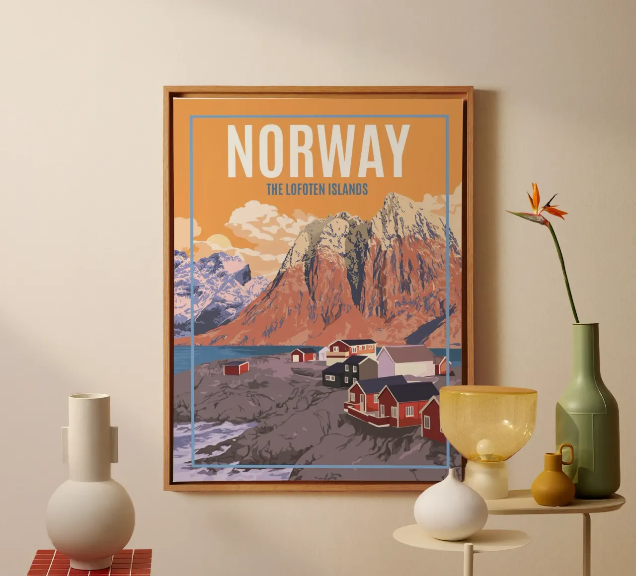 Norwegen Lofoten Inseln Leinwand mit Schattenfugenrahmen von hewitt shop