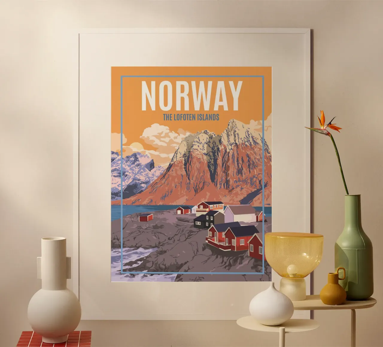 Norvegia Isole Lofoten poster con telaio in plastica da hewitt shop