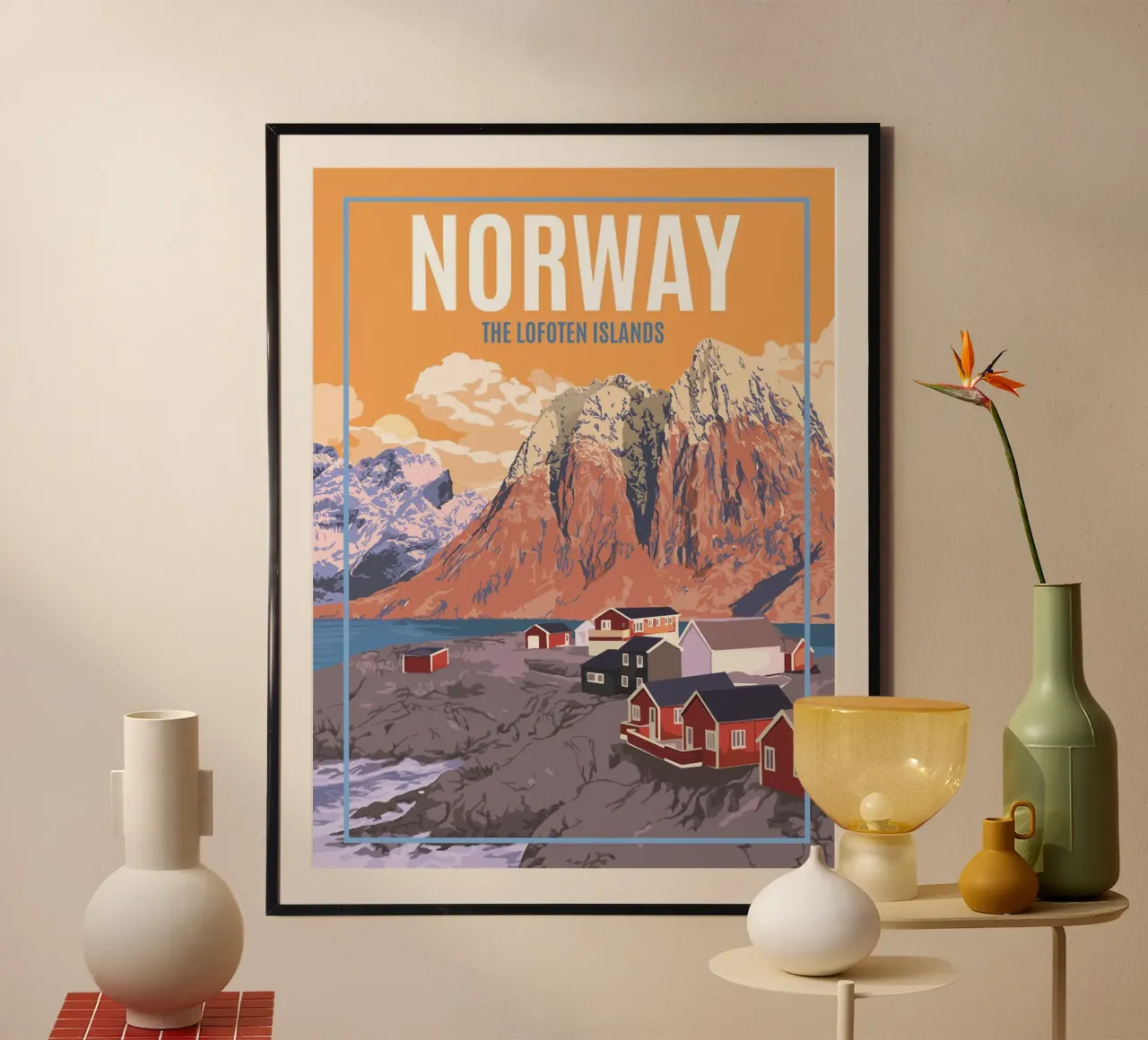 Norvegia Isole Lofoten poster con telaio in plastica da hewitt shop