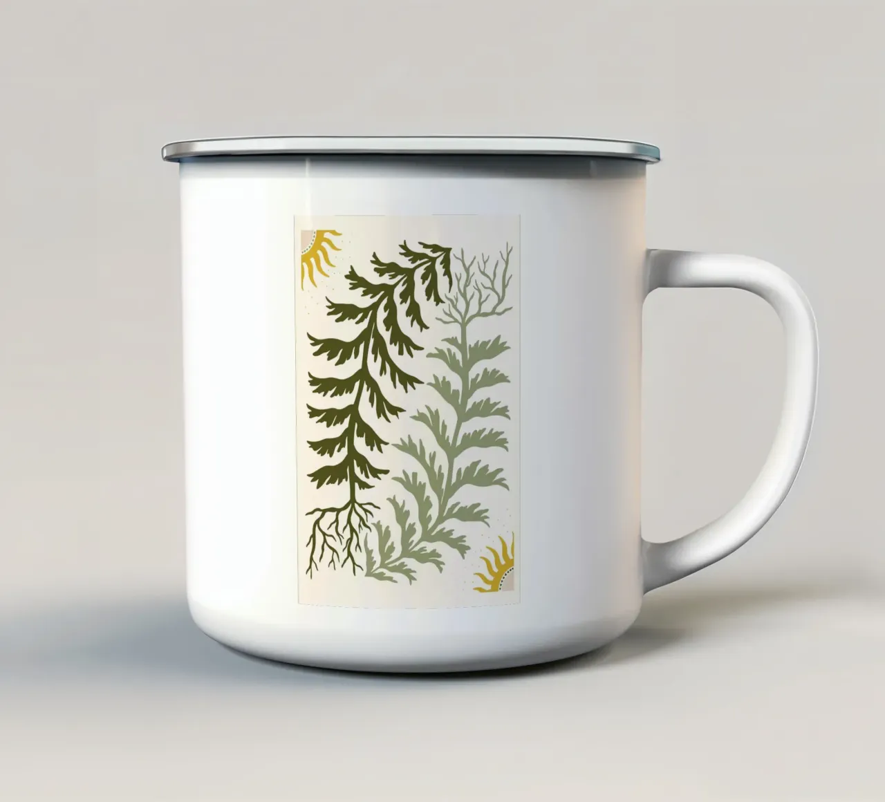 Sun and Seaweed tazza in smalto da vintageshop