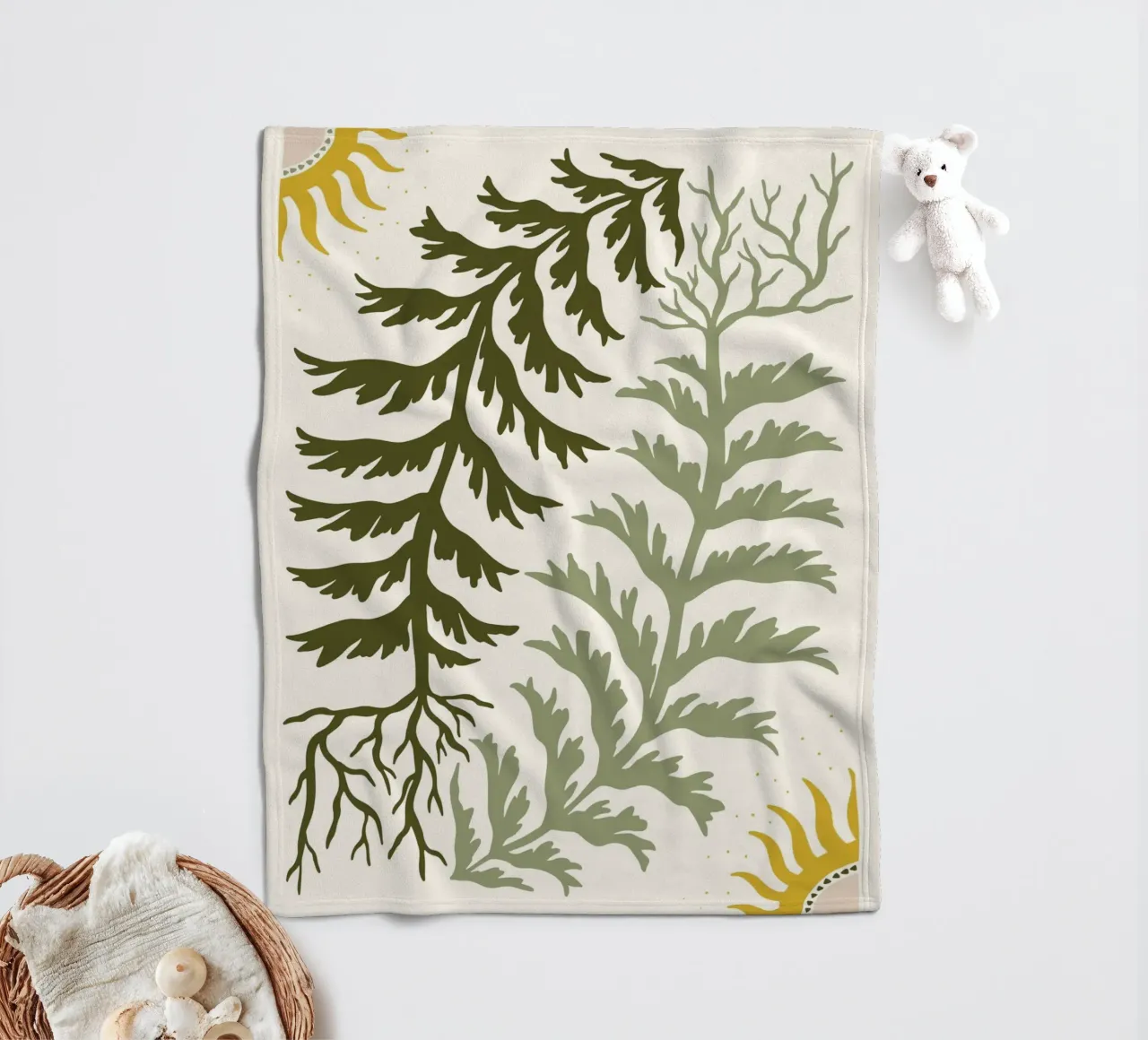 Sun and Seaweed coperta in pile da vintageshop