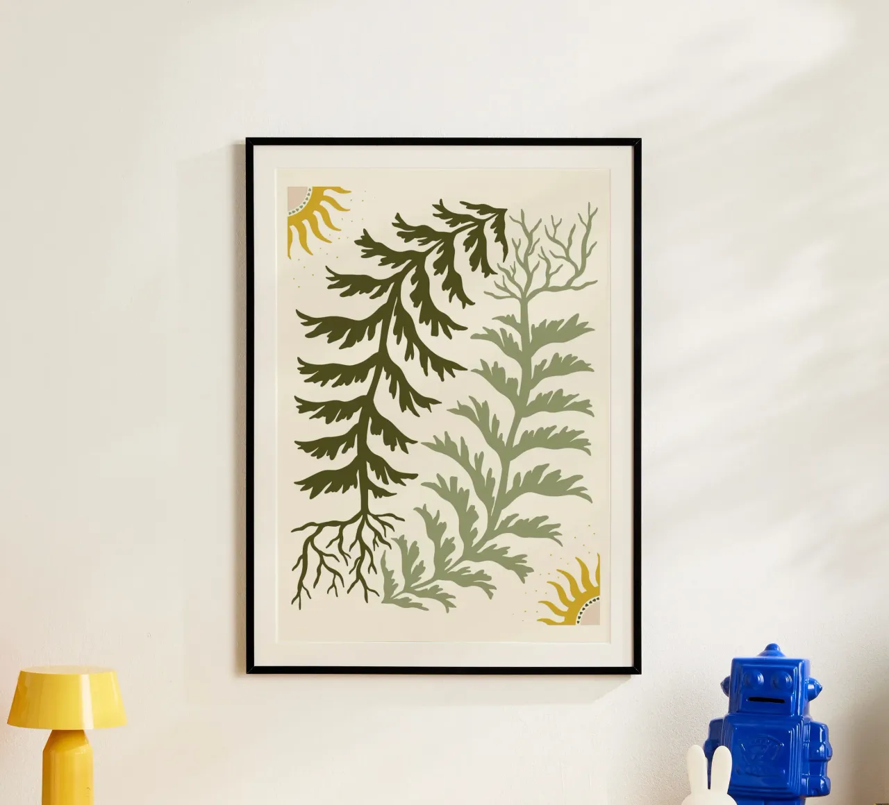 Sun and Seaweed poster con marco de plástico de vintageshop