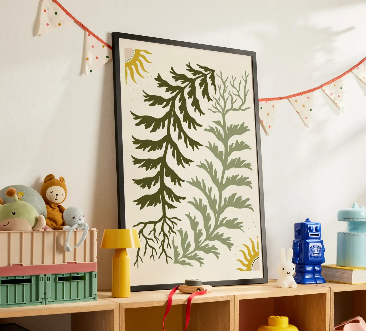 Sun and Seaweed poster con marco de plástico de vintageshop