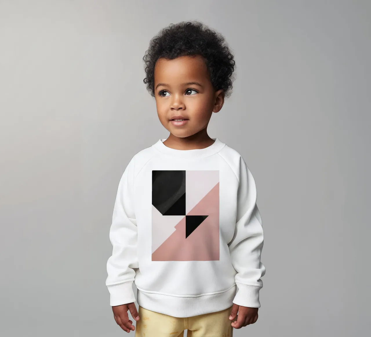 Imagen abstracta de triángulos negros semicírculo rosa y blanco sudadera de bebé de DesignDoodle