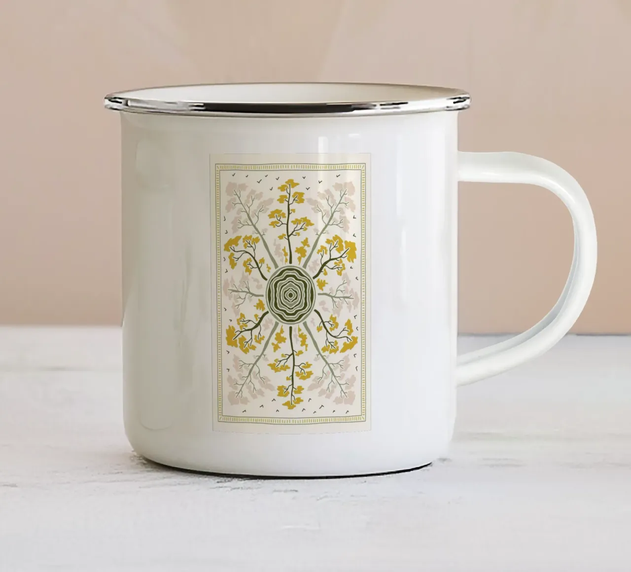 Arboreal Mandala tazza in smalto da vintageshop