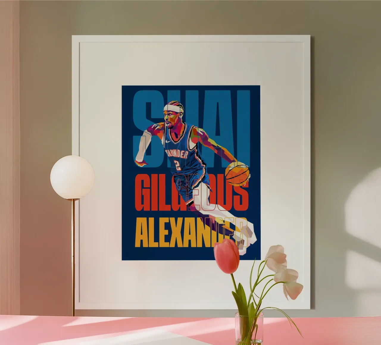 shai gilgeous alexander poster con telaio in alluminio da willtahuyshop