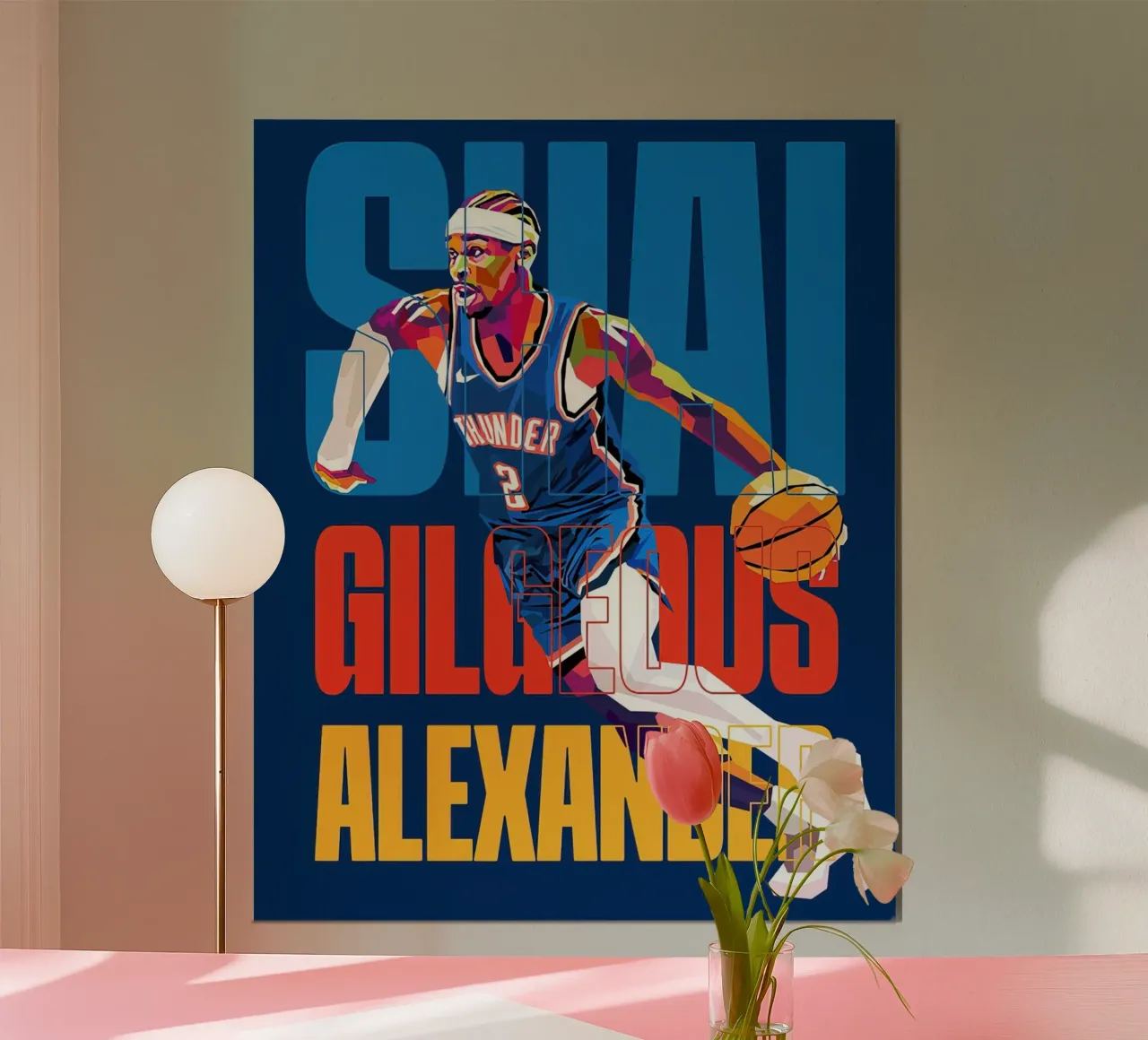 shai gilgeous alexander poster con telaio in alluminio da willtahuyshop