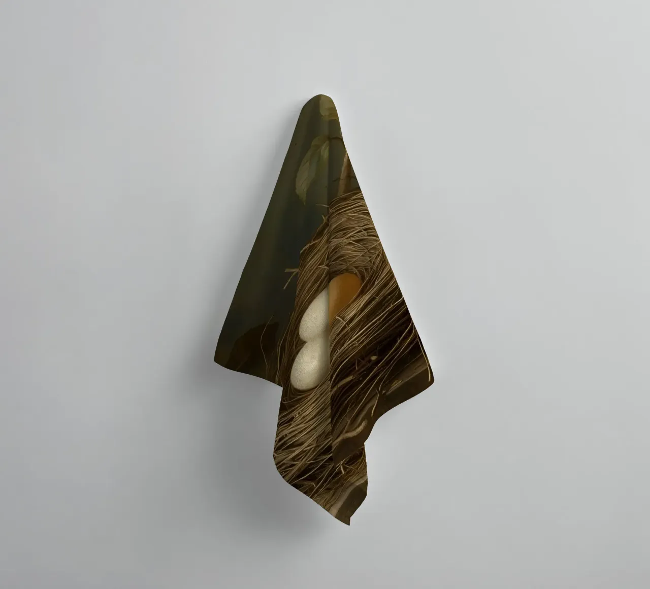 Bird's Nest with Three Eggs and Foliage towel by DesignDoodle