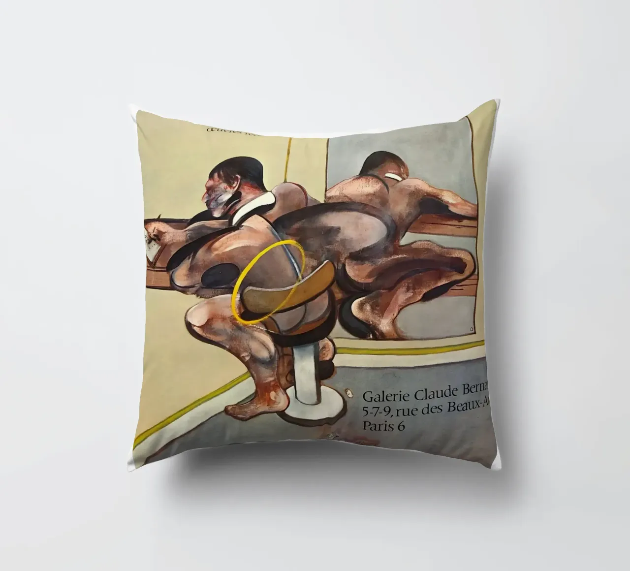 manifesto di mostra di francis bacon anni '70 cuscino da Collins Shop
