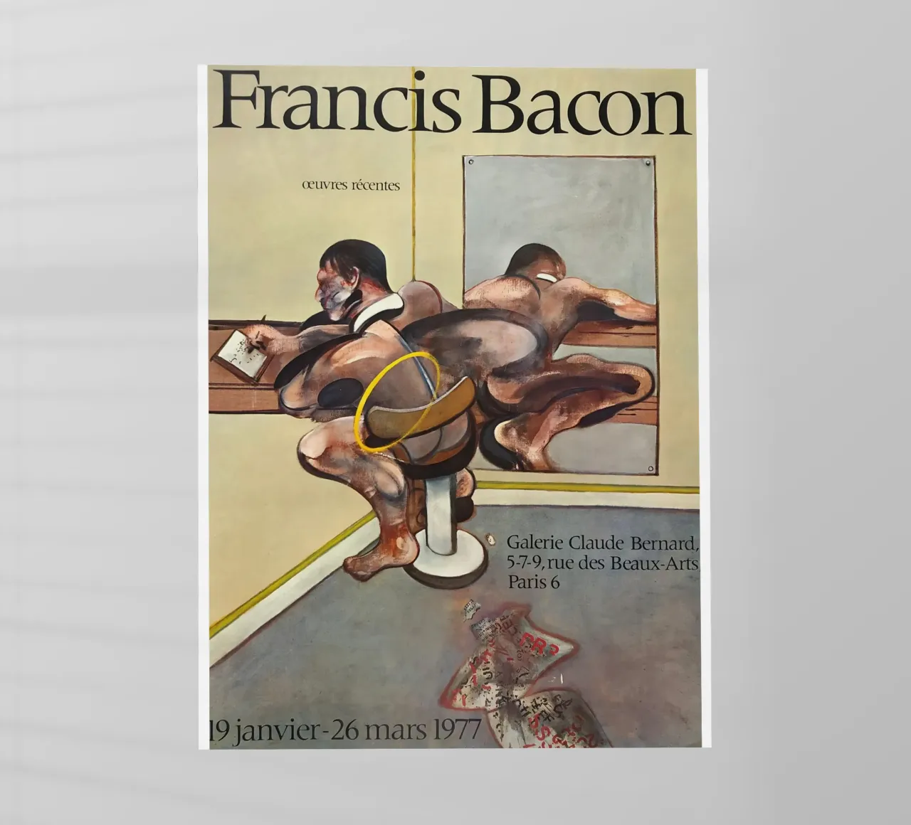 manifesto di mostra di francis bacon anni '70 pellicola backlit da Collins Shop