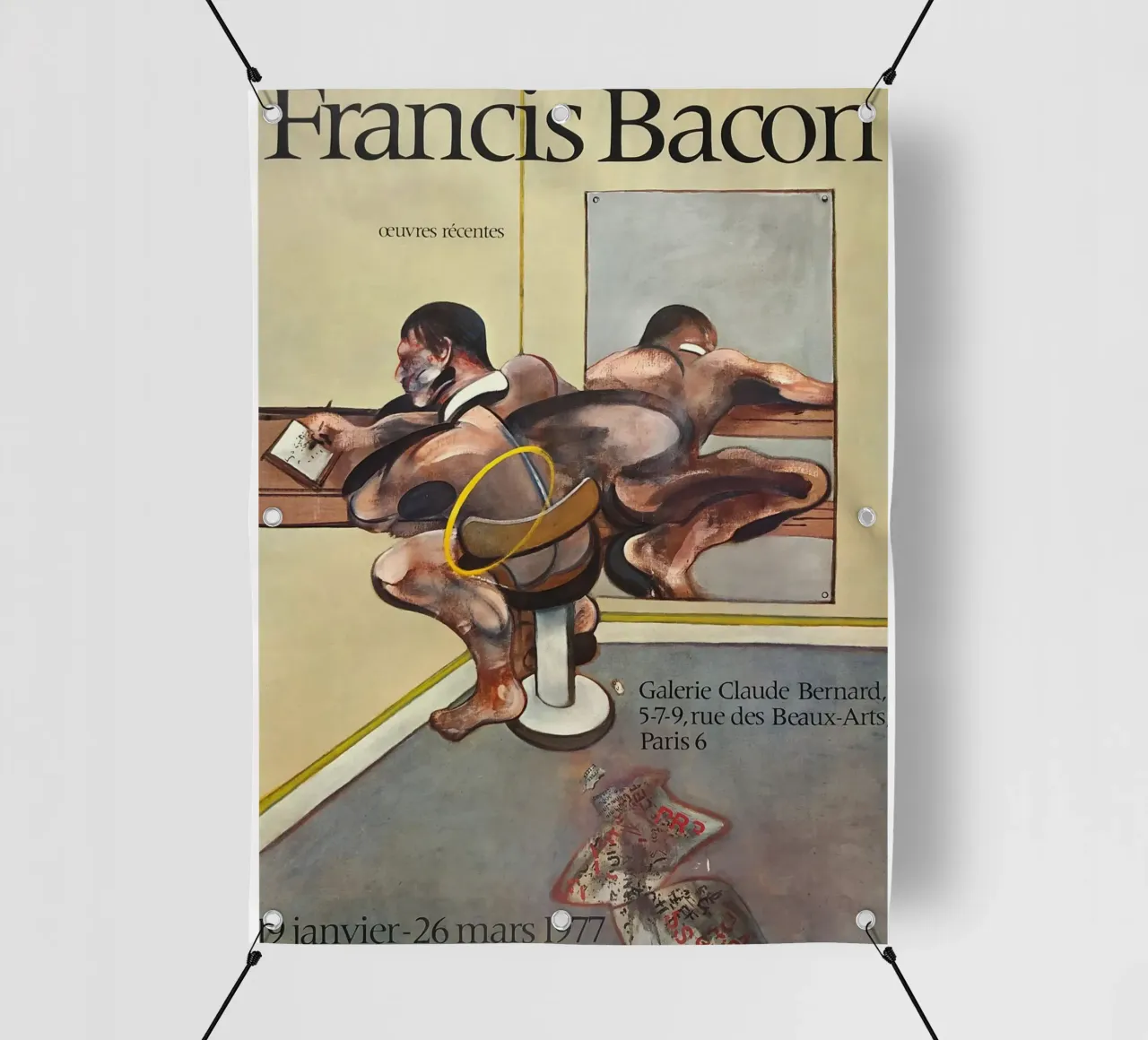 manifesto di mostra di francis bacon anni '70 telo in pvc da Collins Shop