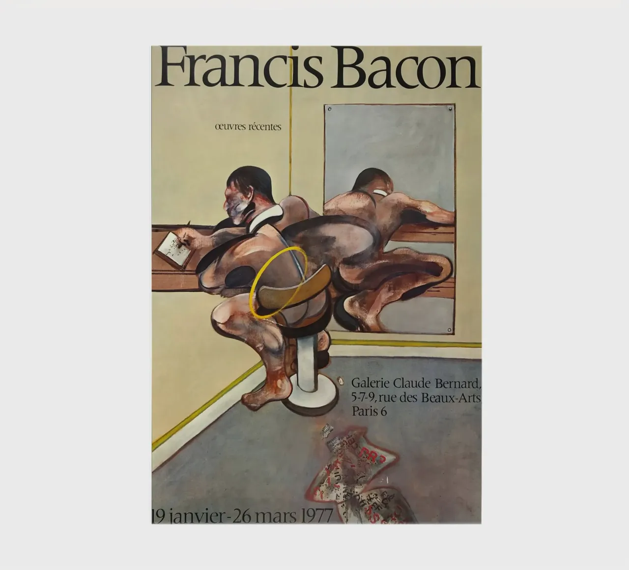 manifesto di mostra di francis bacon anni '70 diario da Collins Shop