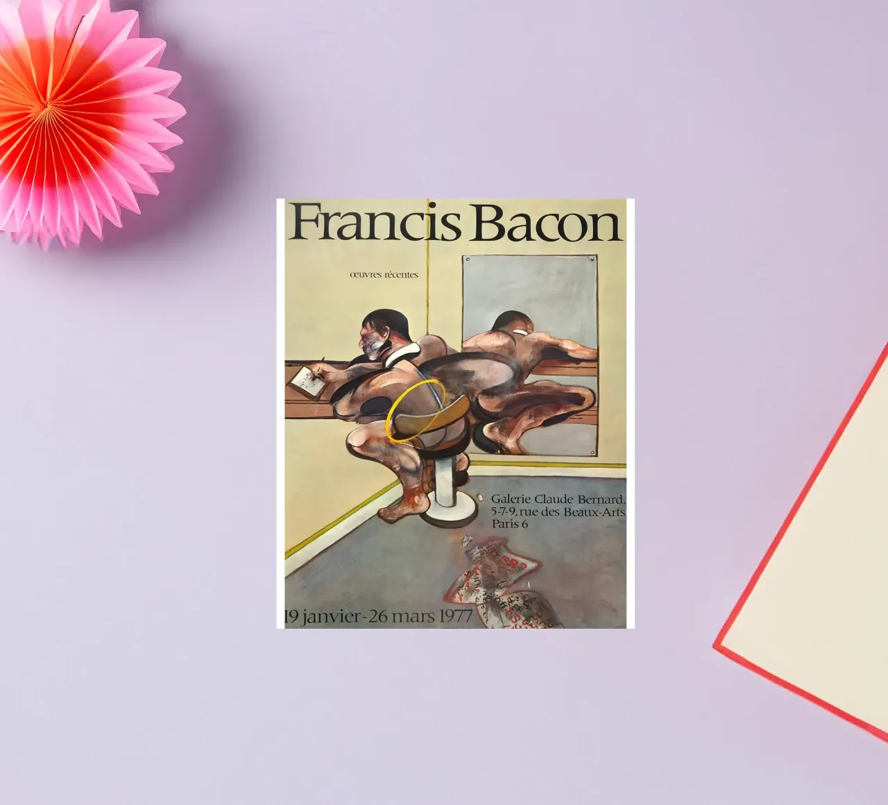 manifesto di mostra di francis bacon anni '70 adesivo da Collins Shop