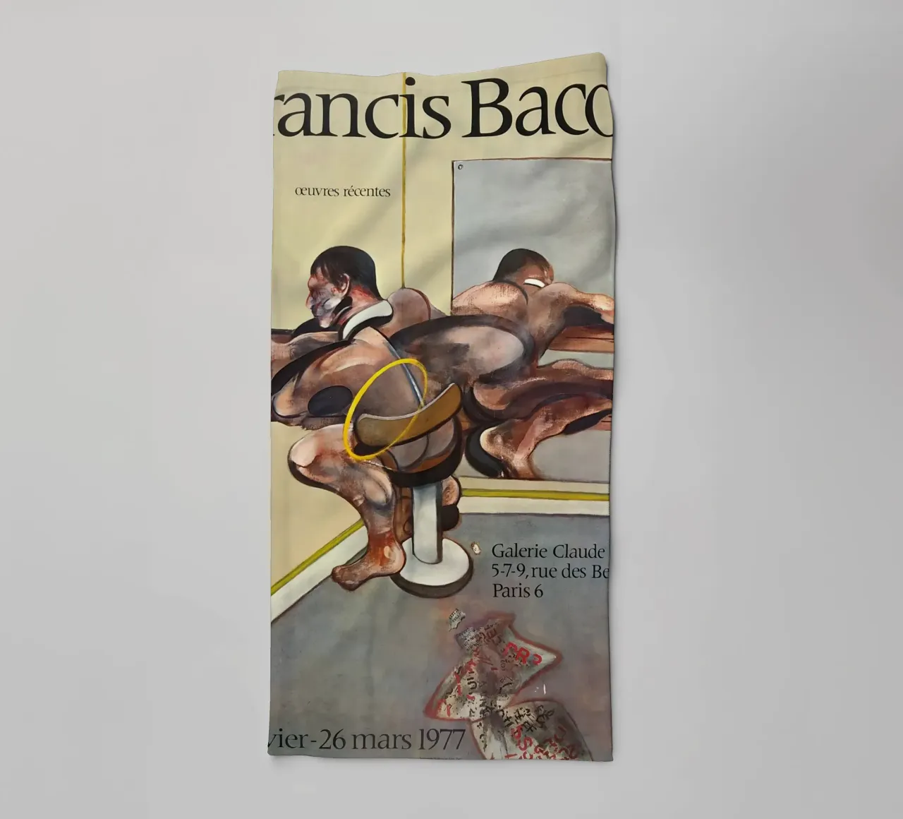 manifesto di mostra di francis bacon anni '70 asciugamano da bagno da Collins Shop