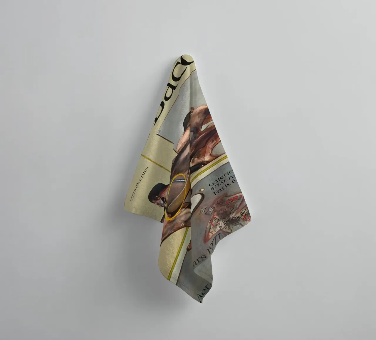 manifesto di mostra di francis bacon anni '70 asciugamano da bagno da Collins Shop