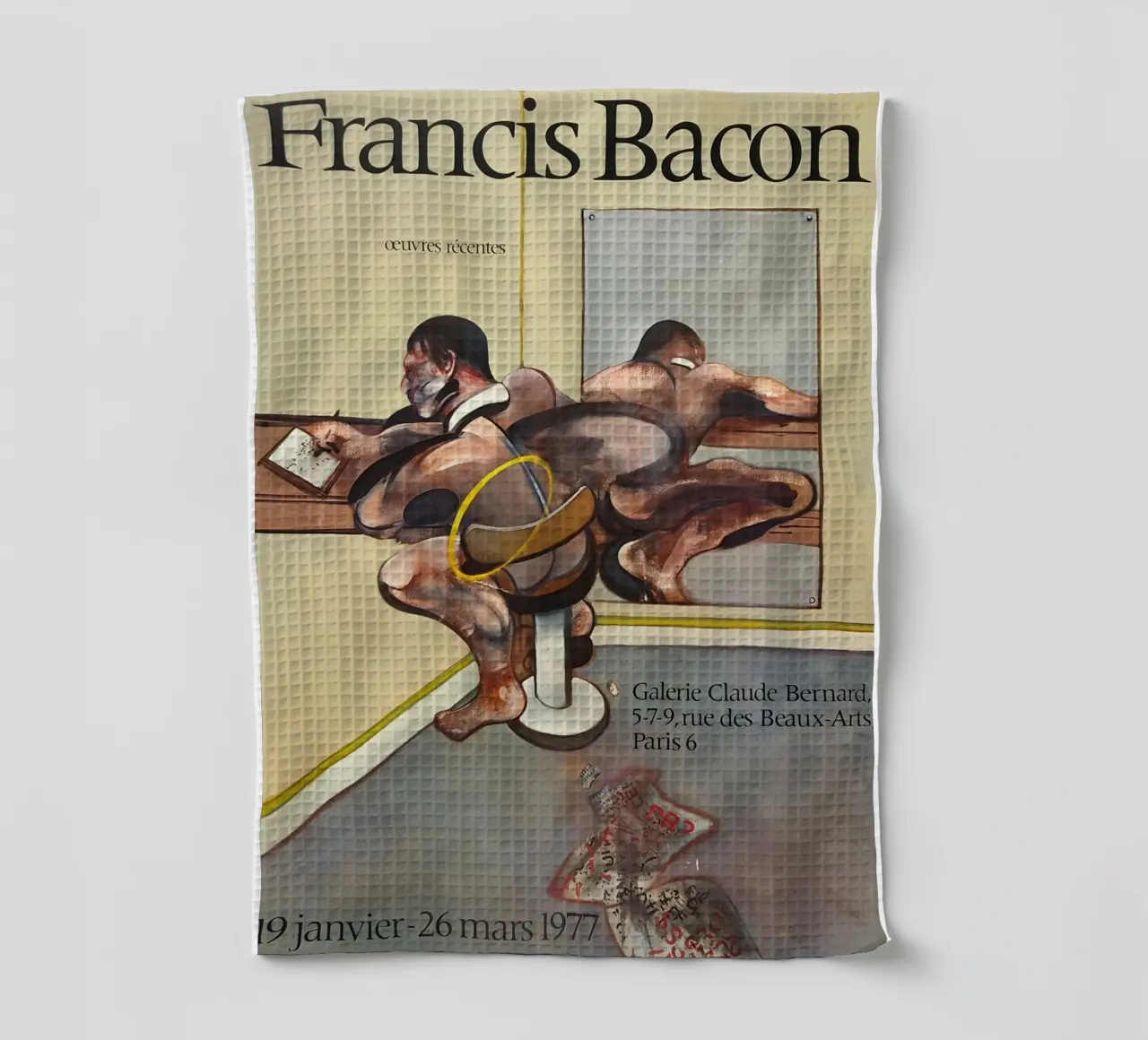 manifesto di mostra di francis bacon anni '70 canovaccio da cucina da Collins Shop