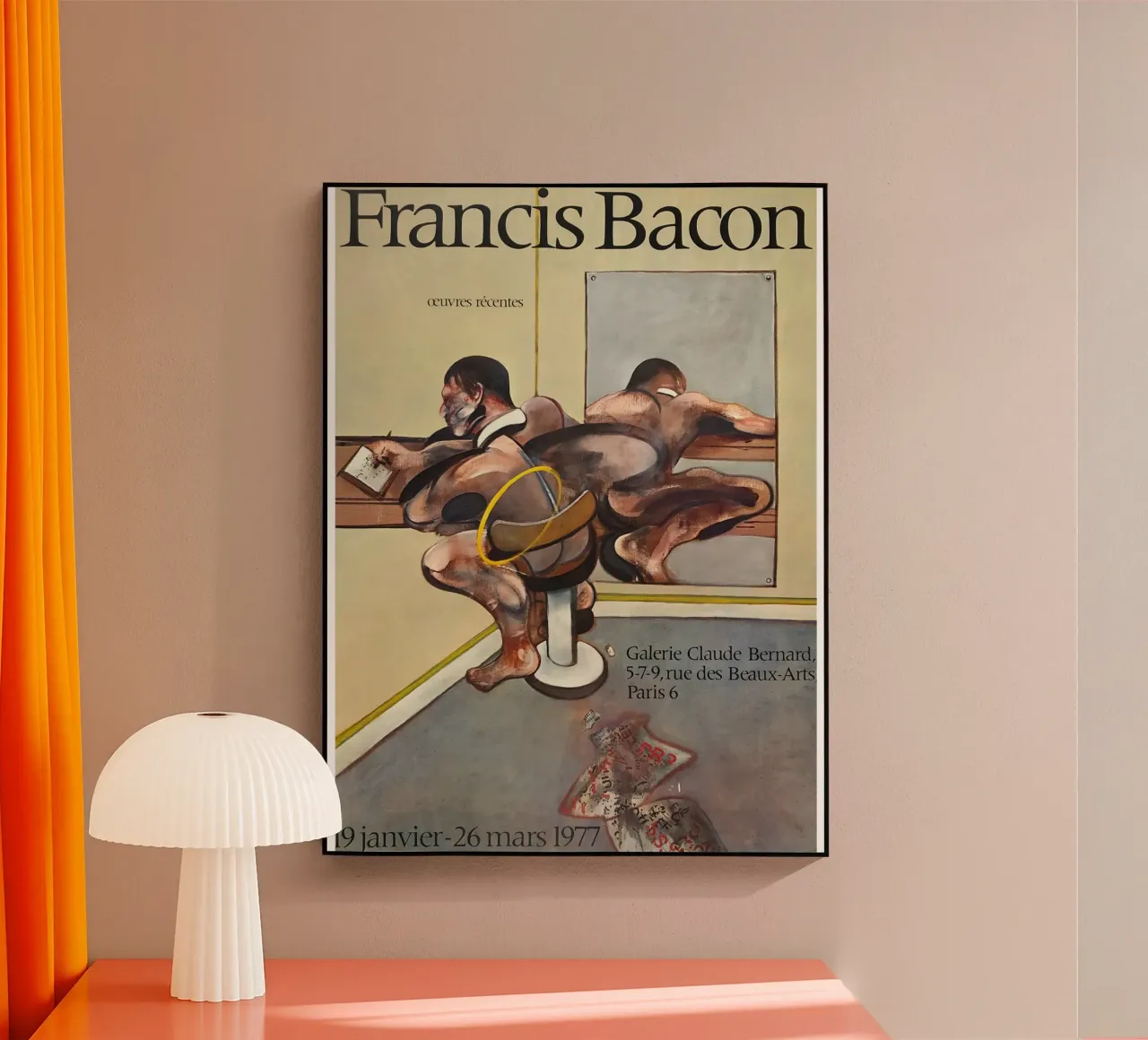 manifesto di mostra di francis bacon anni '70 plexiglass da Collins Shop