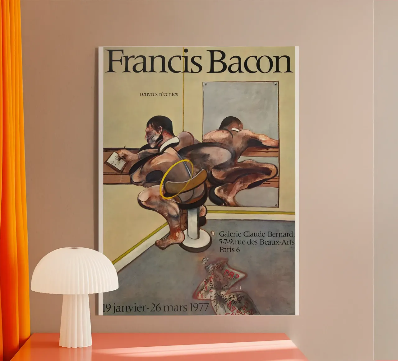 manifesto di mostra di francis bacon anni '70 plexiglass da Collins Shop