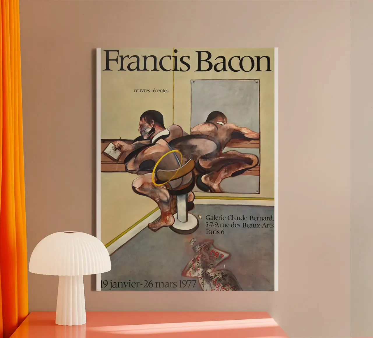 manifesto di mostra di francis bacon anni '70 tela da Collins Shop