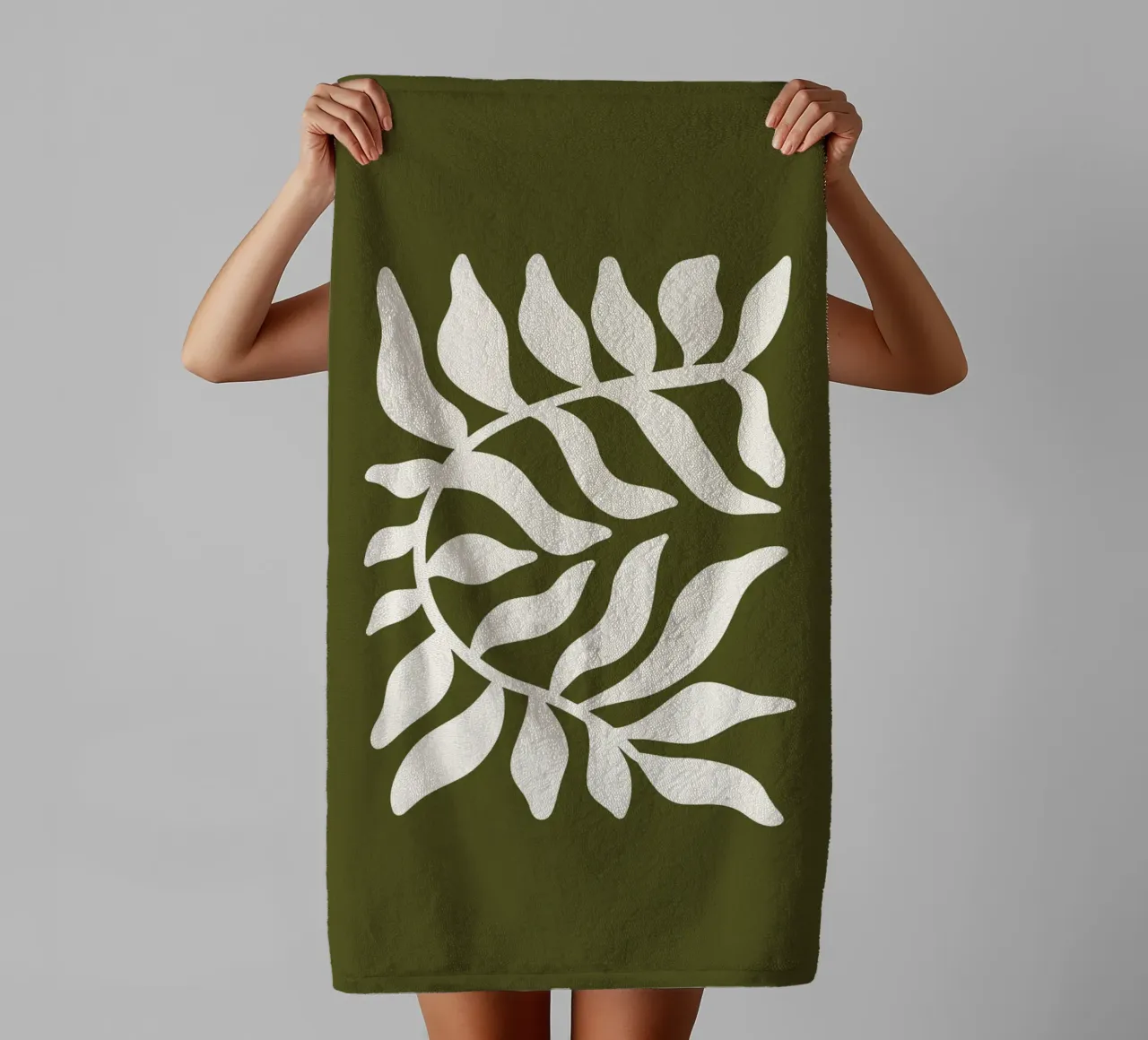 Olive Branch Silhouette asciugamano da bagno da vintageshop