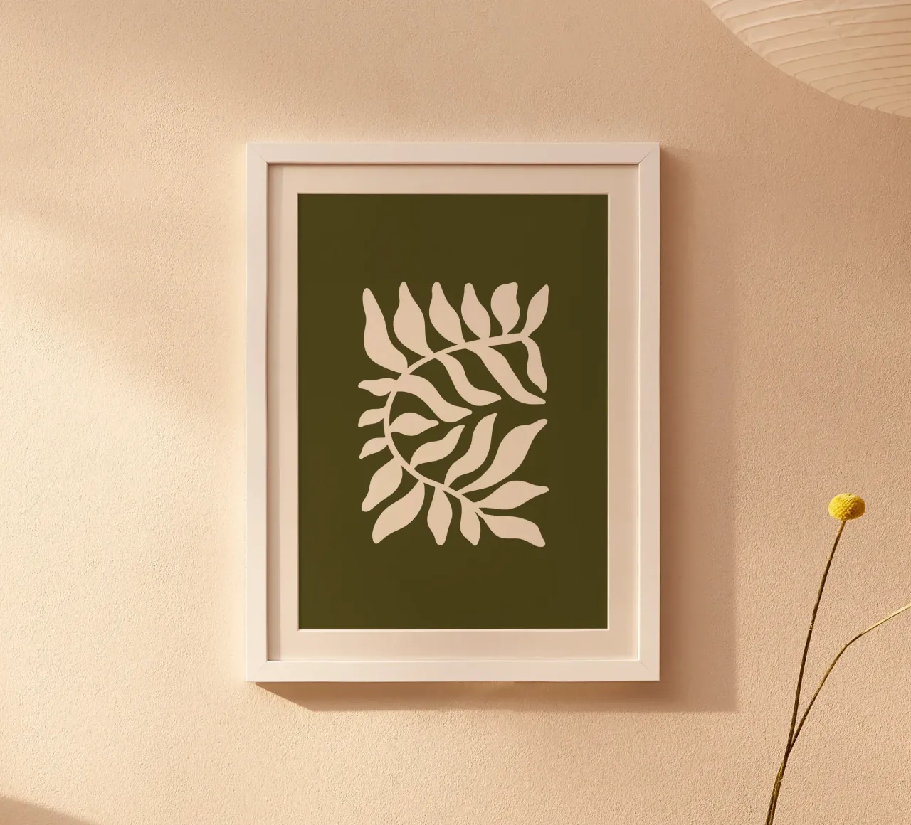 Olive Branch Silhouette poster con telaio in plastica da vintageshop