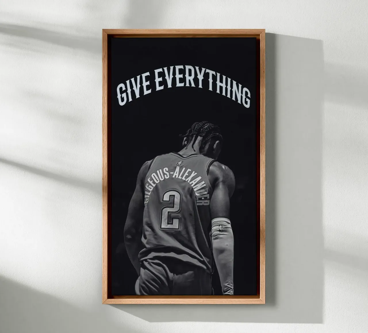 Shai Gilgeous-Alexander Give Everything canvas with Floater frame by willtahuyshop