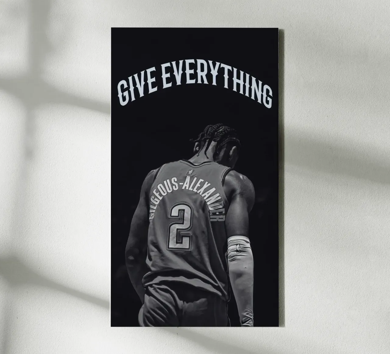 Shai Gilgeous-Alexander Give Everything canvas with Floater frame by willtahuyshop
