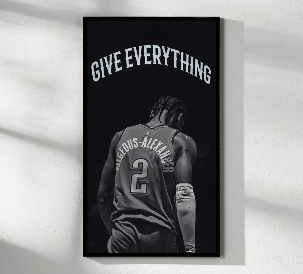 Shai Gilgeous-Alexander dà tutto poster con telaio in alluminio da willtahuyshop