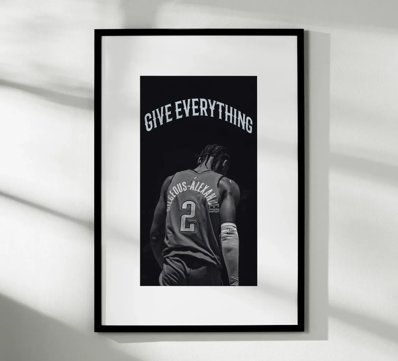Shai Gilgeous-Alexander dà tutto poster con telaio in alluminio da willtahuyshop
