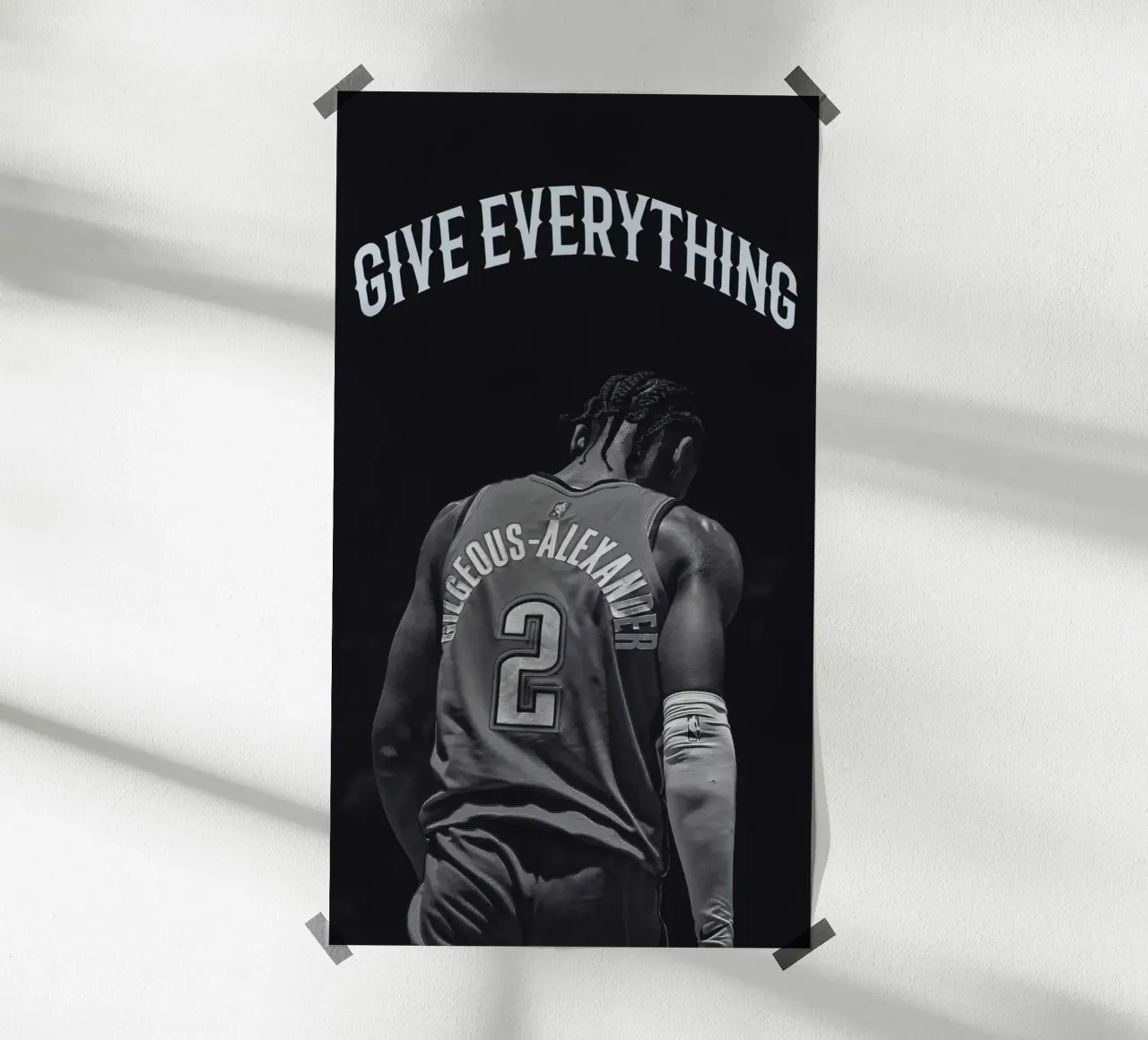 Shai Gilgeous-Alexander dà tutto poster con telaio in alluminio da willtahuyshop