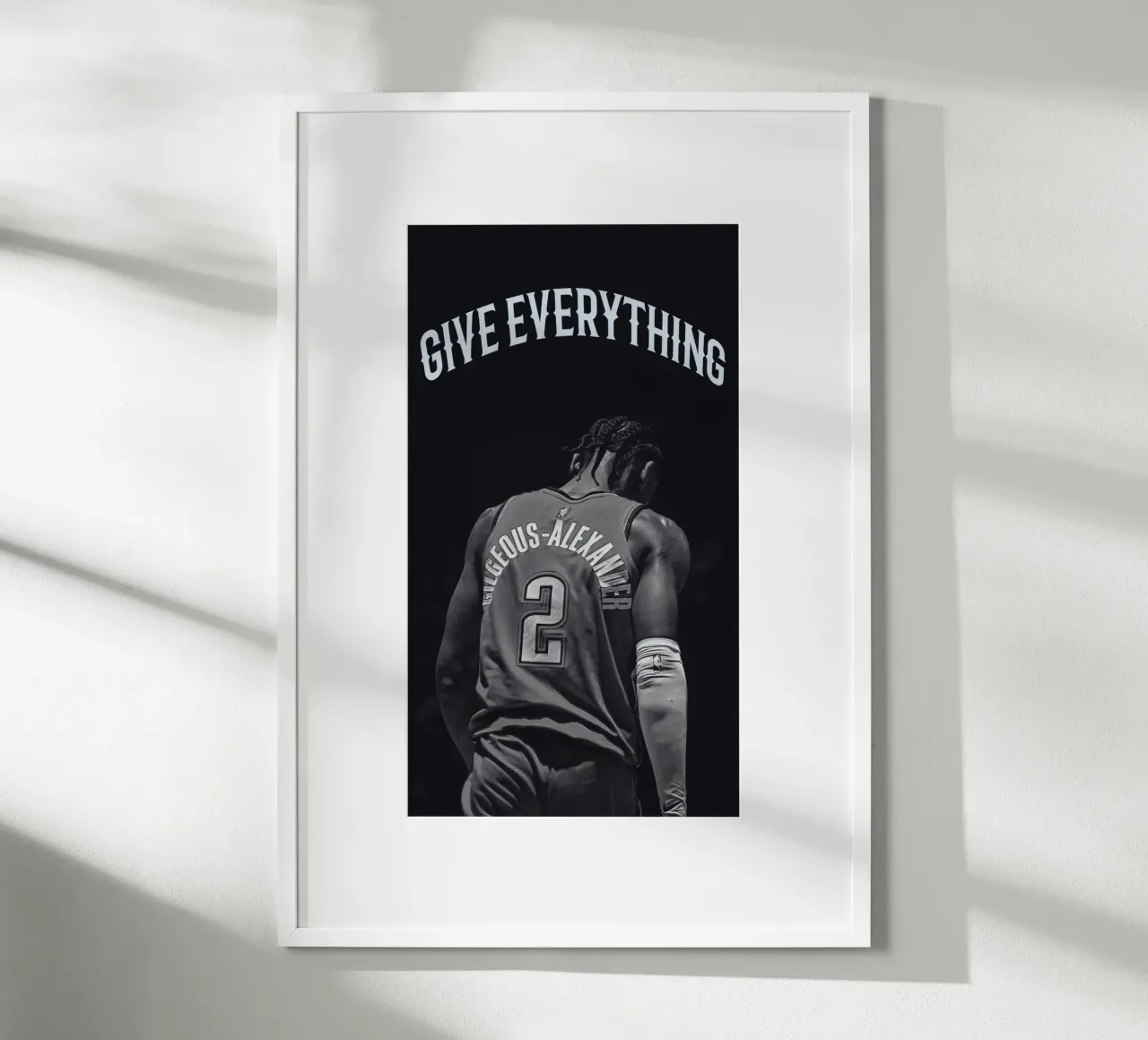 Shai Gilgeous-Alexander dà tutto poster con telaio in alluminio da willtahuyshop