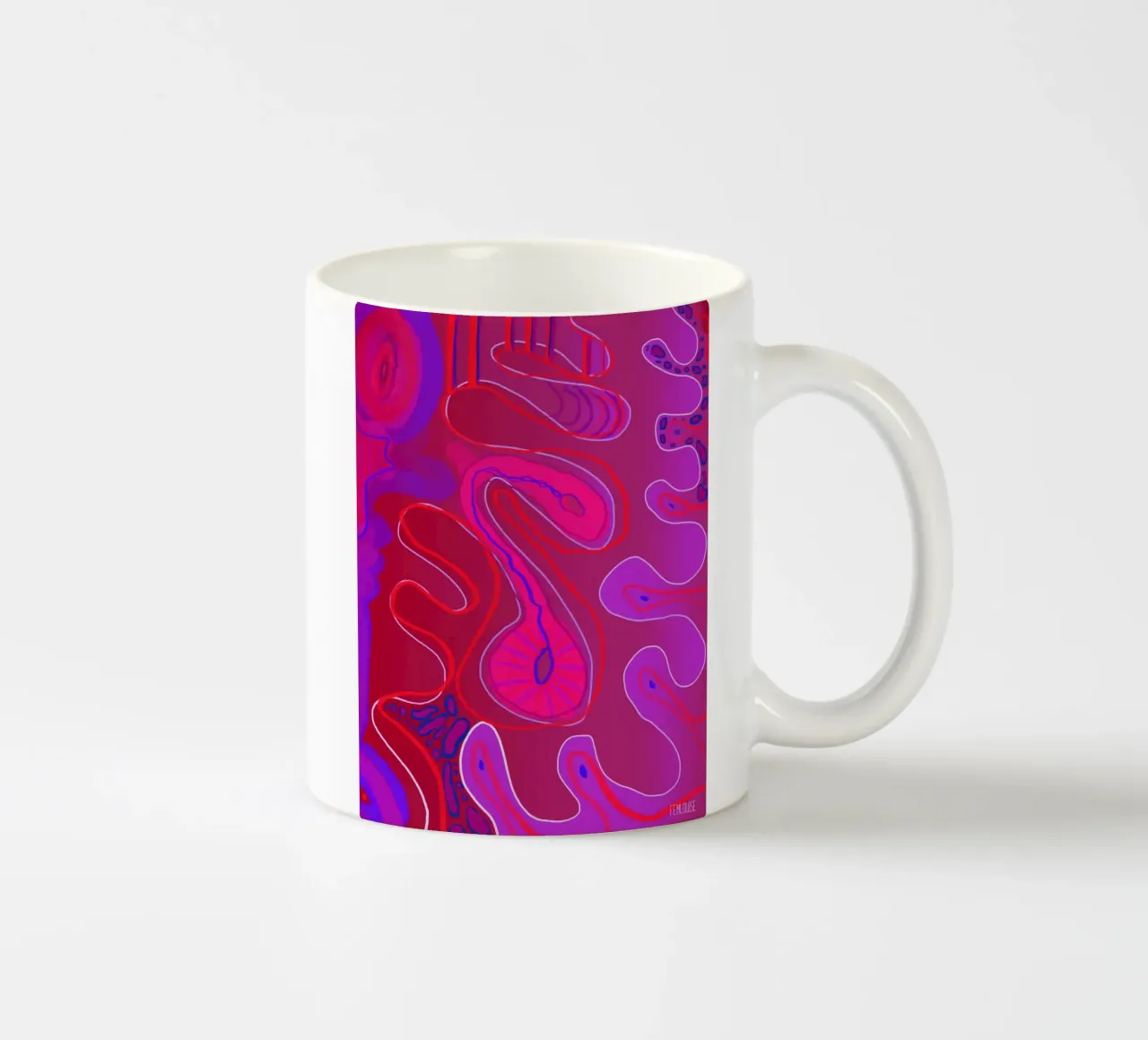 Uncontained Femininity tazza in ceramica da Femlouise.illustrations