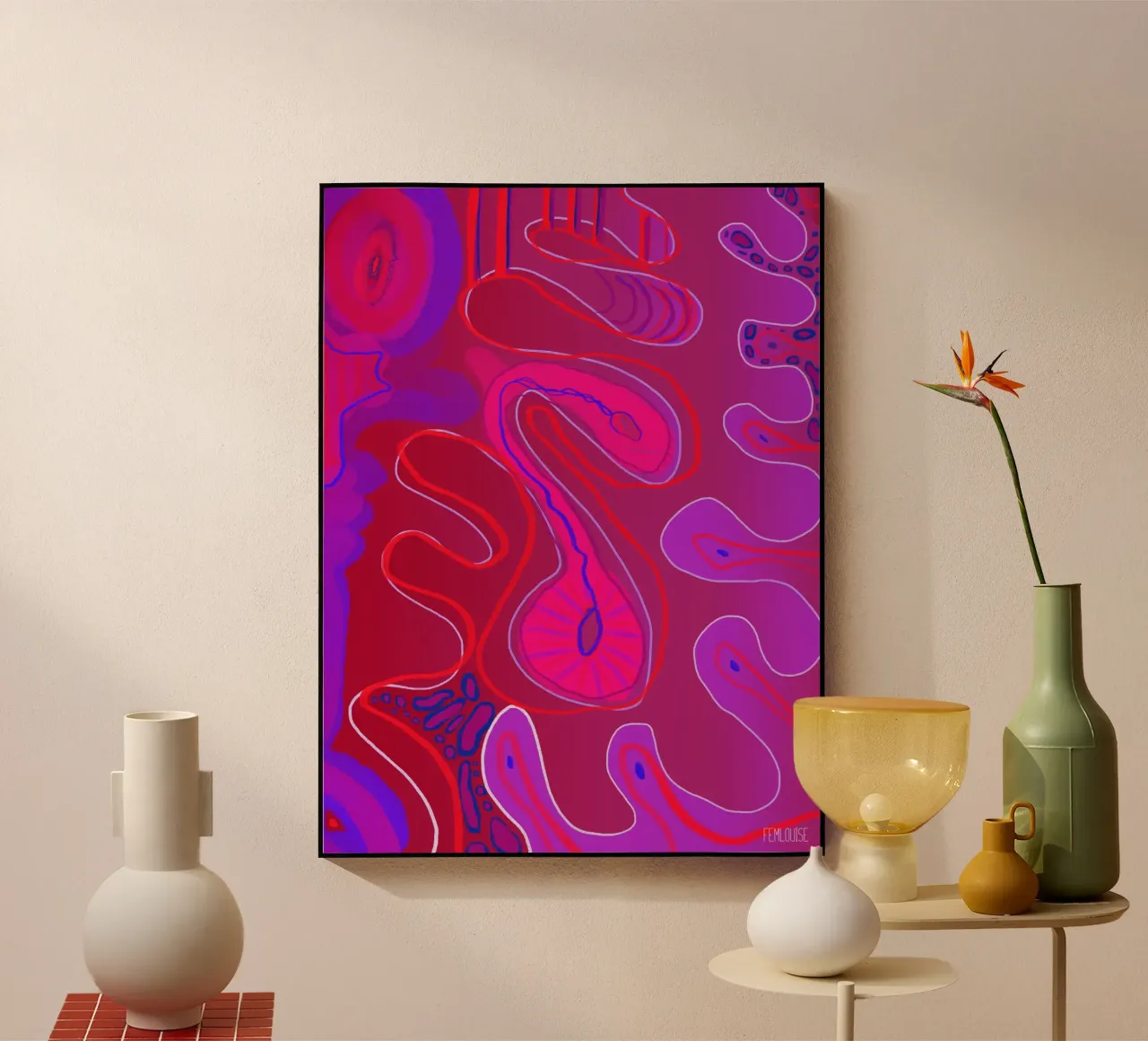 Uncontained Femininity plexiglass da Femlouise.illustrations