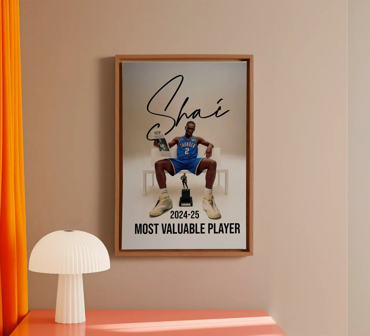 Shai Gilgeous-Alexander MVP tela con Cornice a cassetta da willtahuyshop