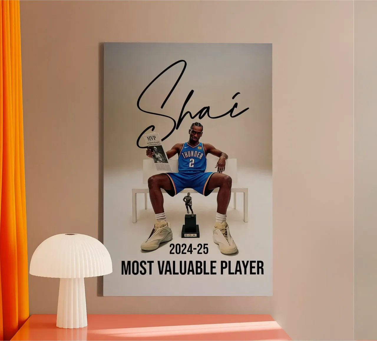 Shai Gilgeous-Alexander MVP tela con Cornice a cassetta da willtahuyshop