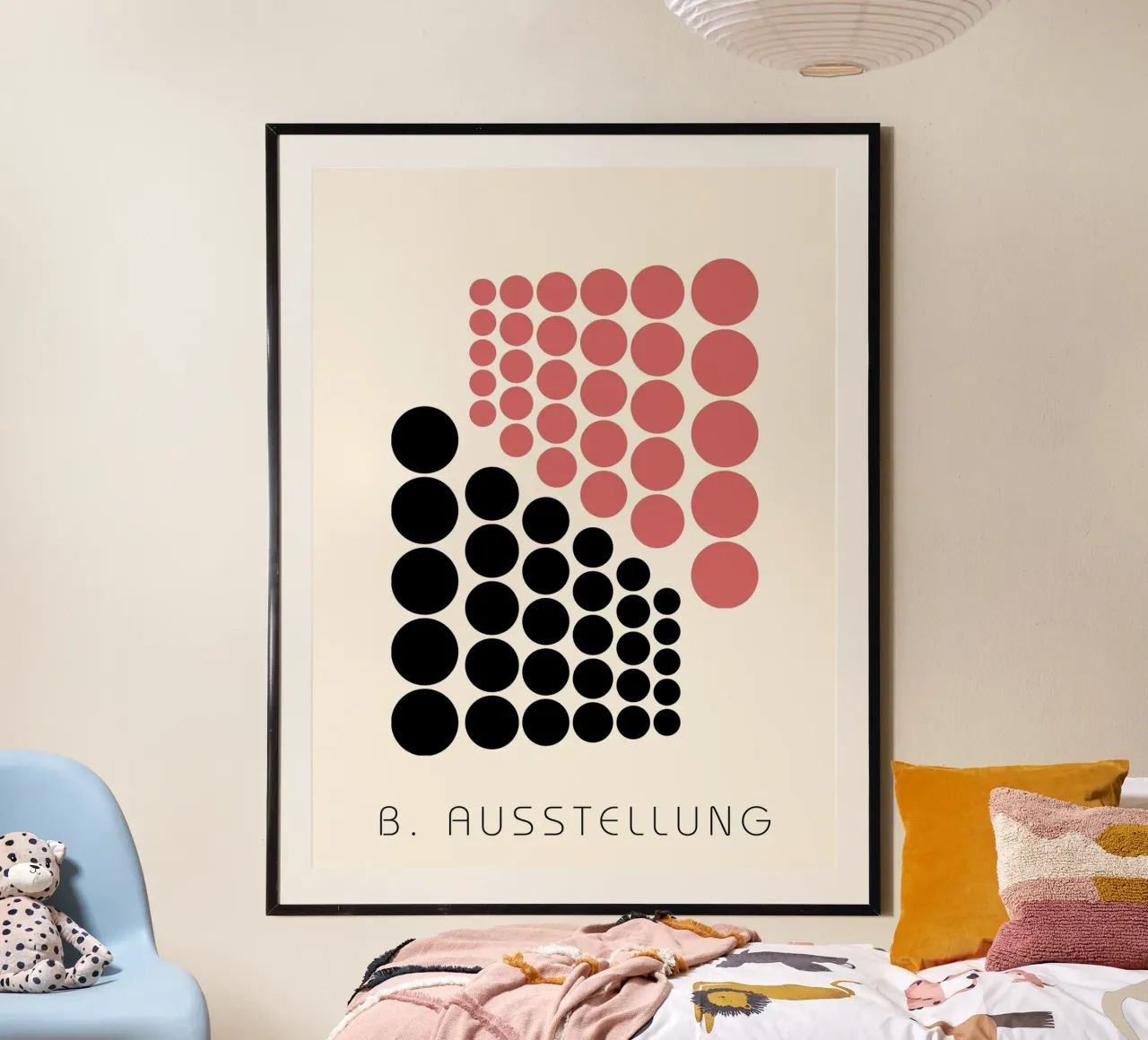 Arte geometrica - Design moderno e retrò poster con telaio in legno da Casa Calm