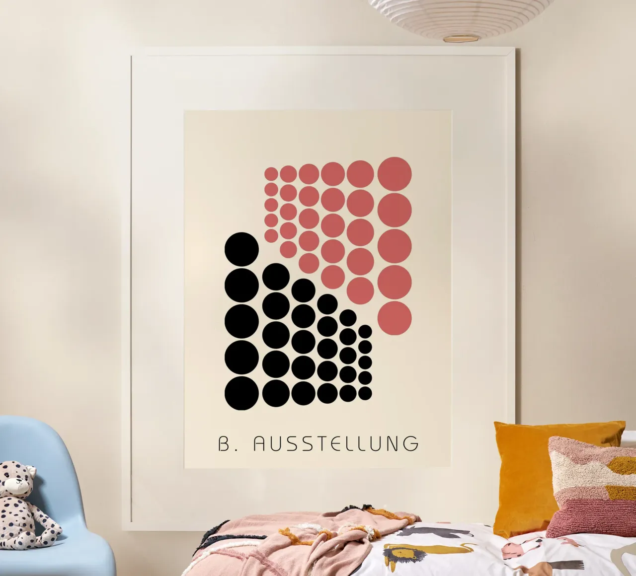 Arte geometrica - Design moderno e retrò poster con telaio in legno da Casa Calm