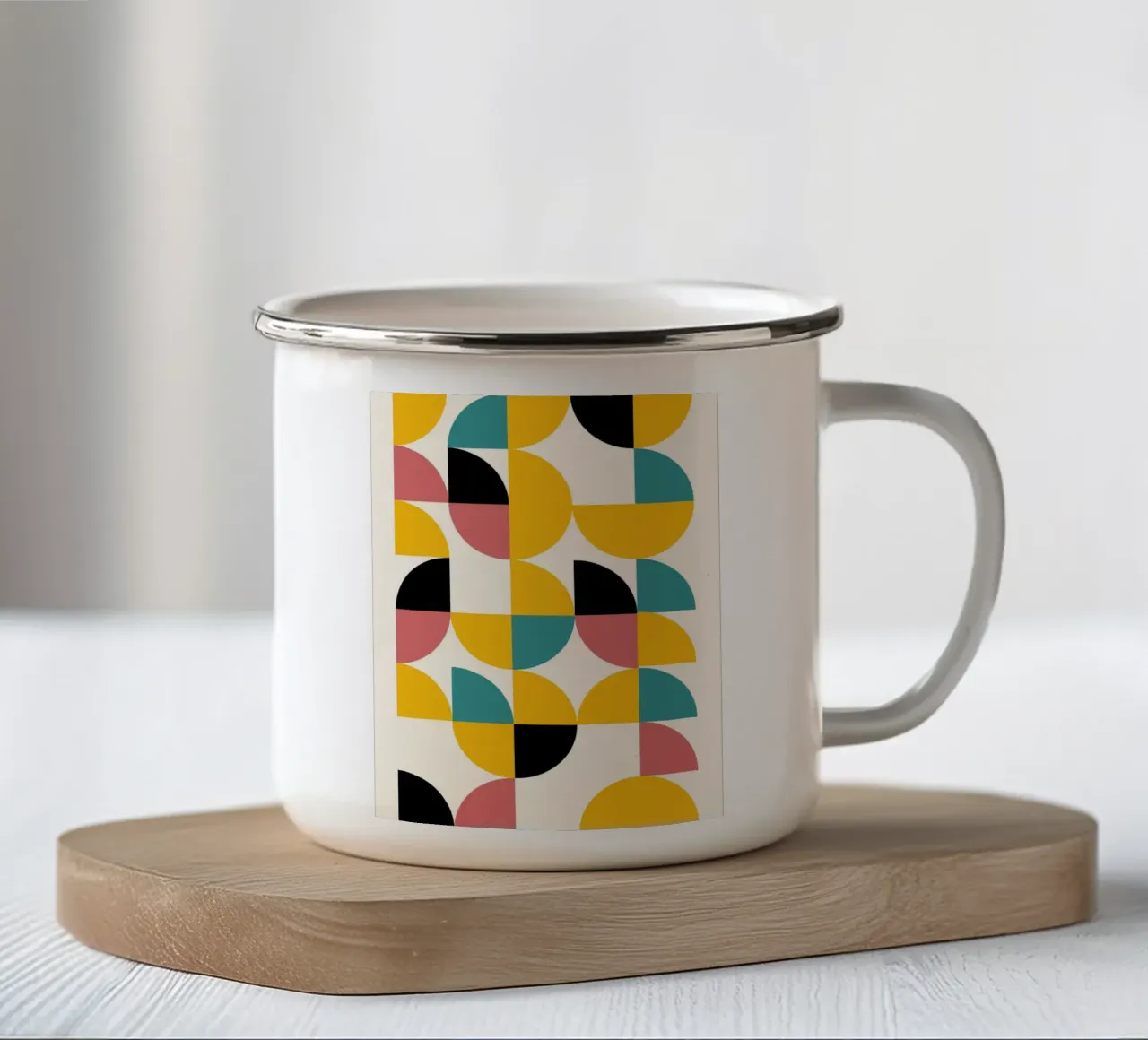 Mid-Century Formen - Geometrie Retro Design tazza in smalto da Casa Calm