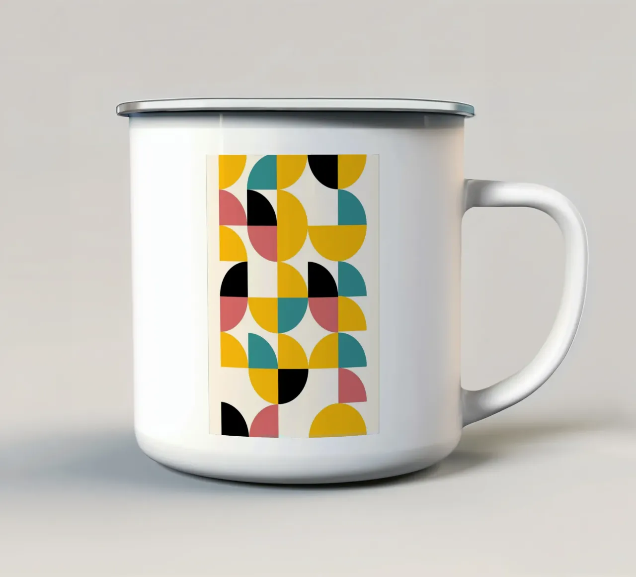 Mid-Century Formen - Geometrie Retro Design tazza in smalto da Casa Calm