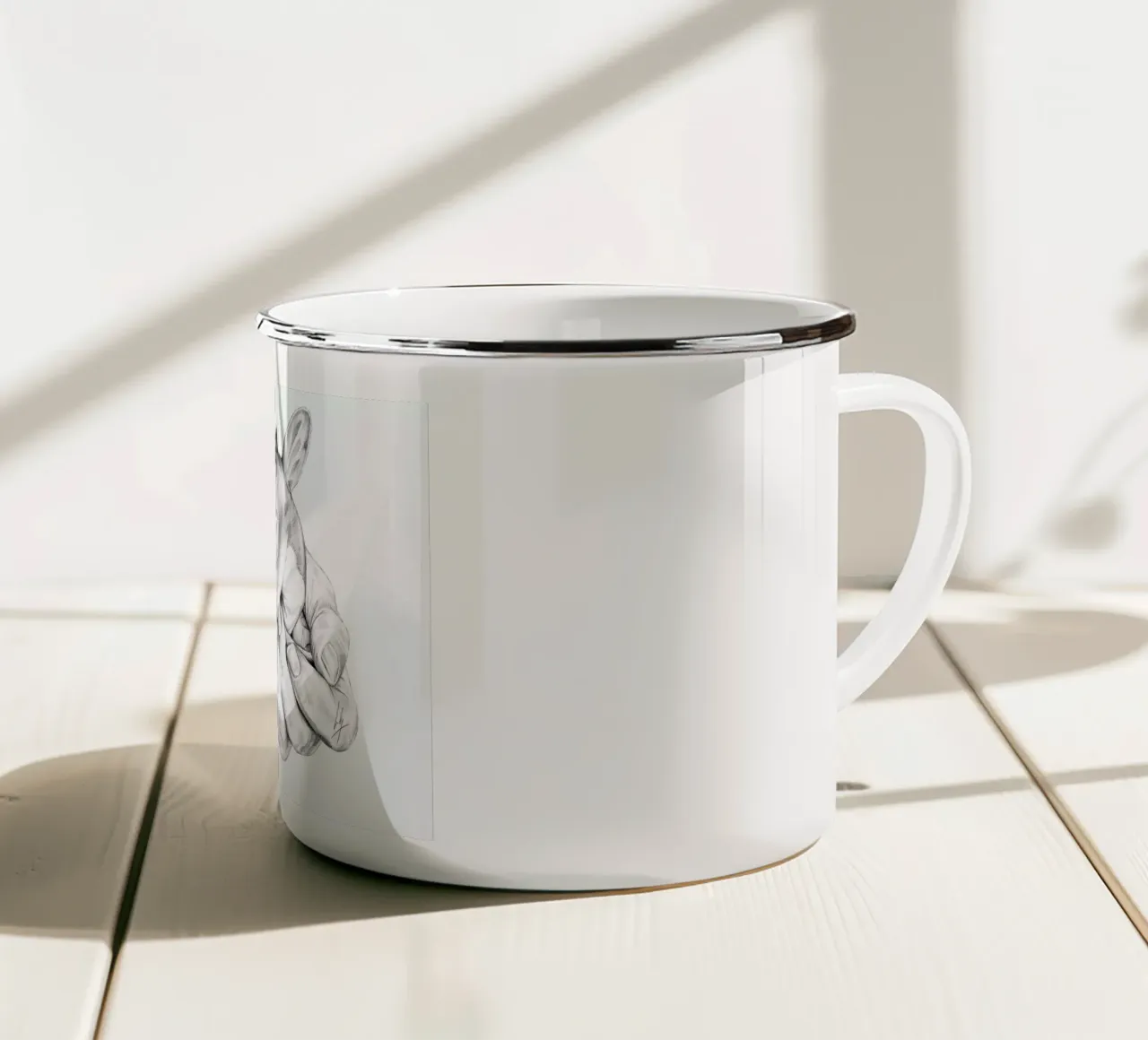 Fawn tazza in smalto da Libby Watkins