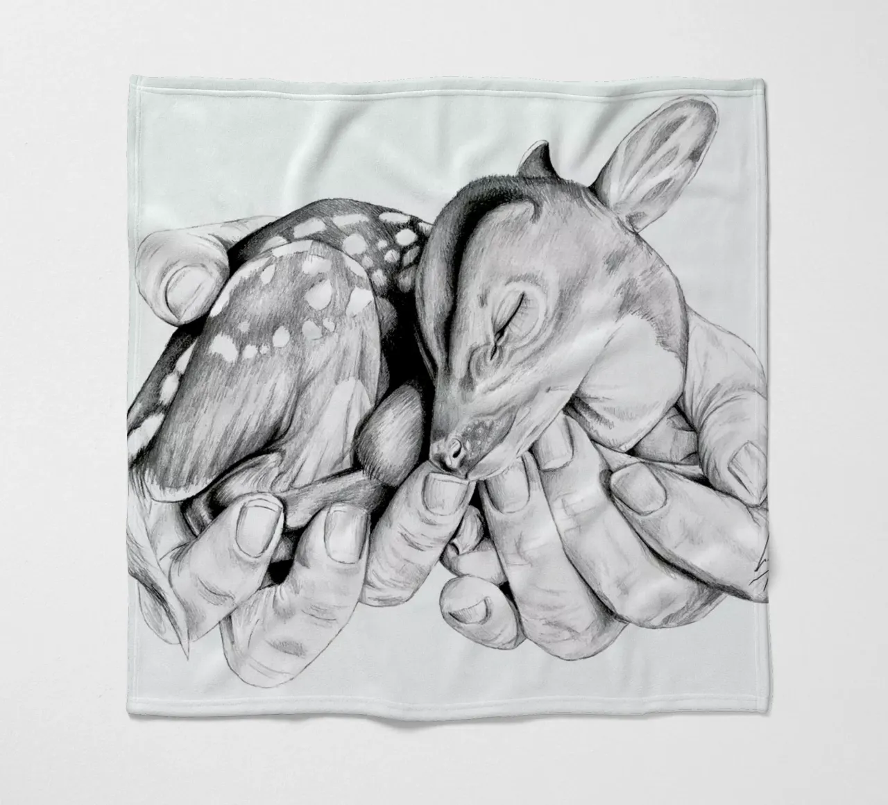 Fawn fleece blanket by Libby Watkins