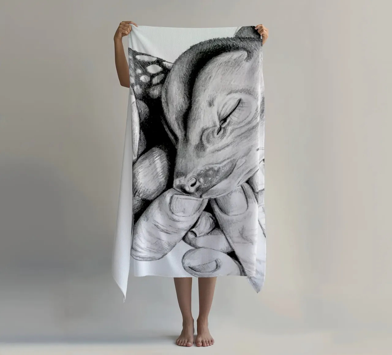 Fawn beach towel by Libby Watkins