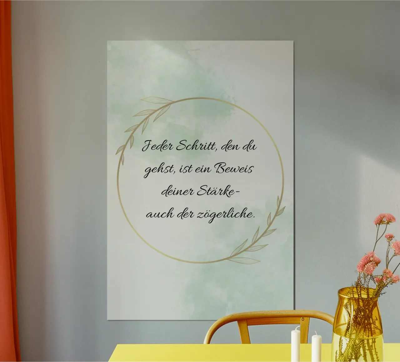 Jeder Schritt poster con telaio in alluminio da AESTHETIC VIBES by Isabel