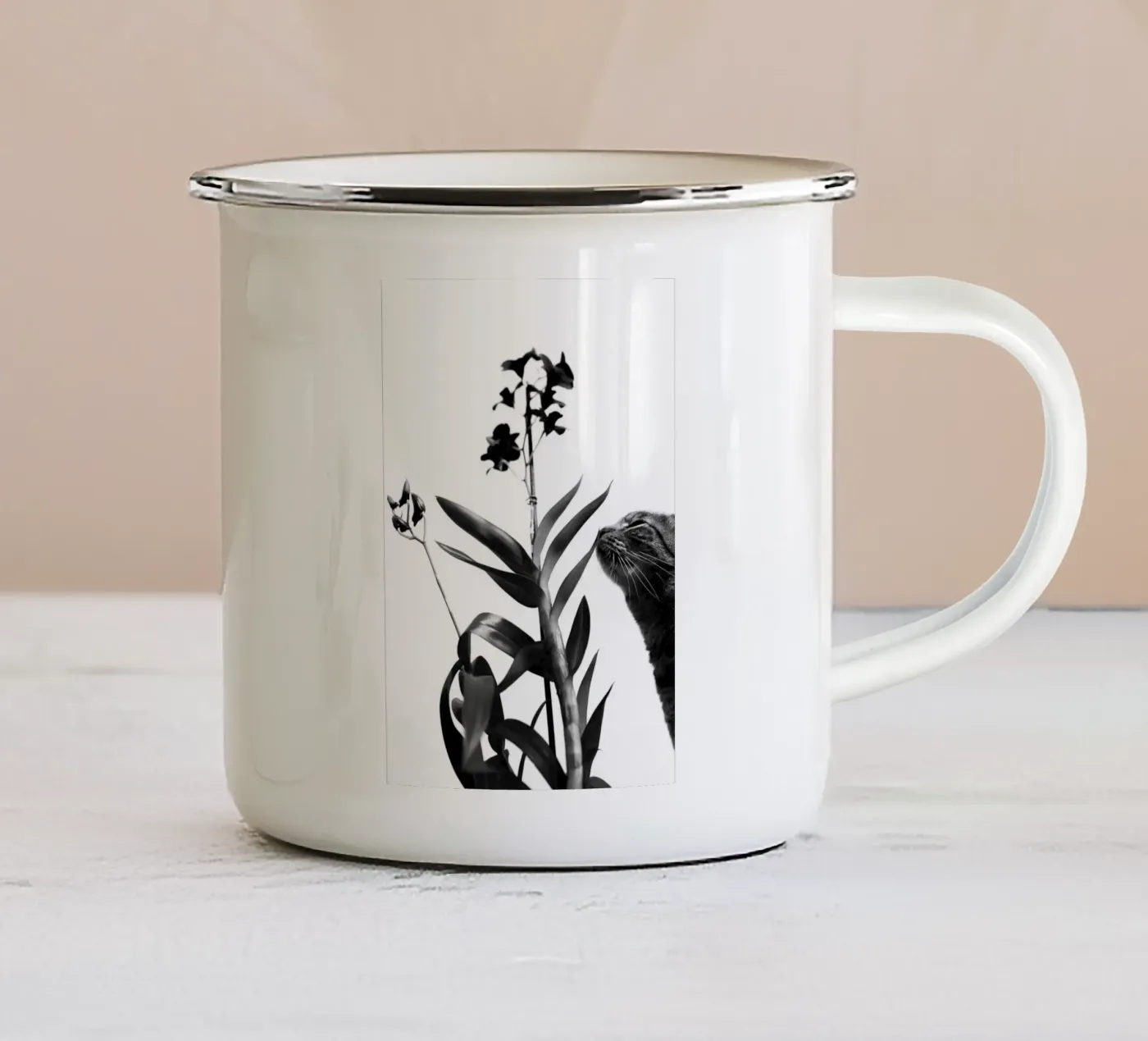 Sensitive enamel mug by rafael campezato