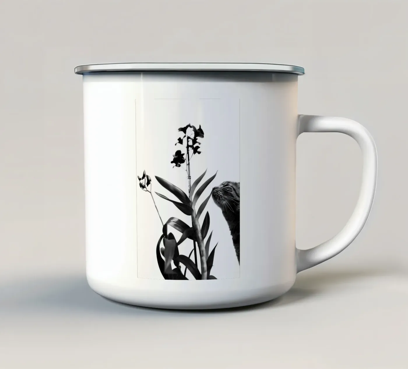 Sensitive enamel mug by rafael campezato
