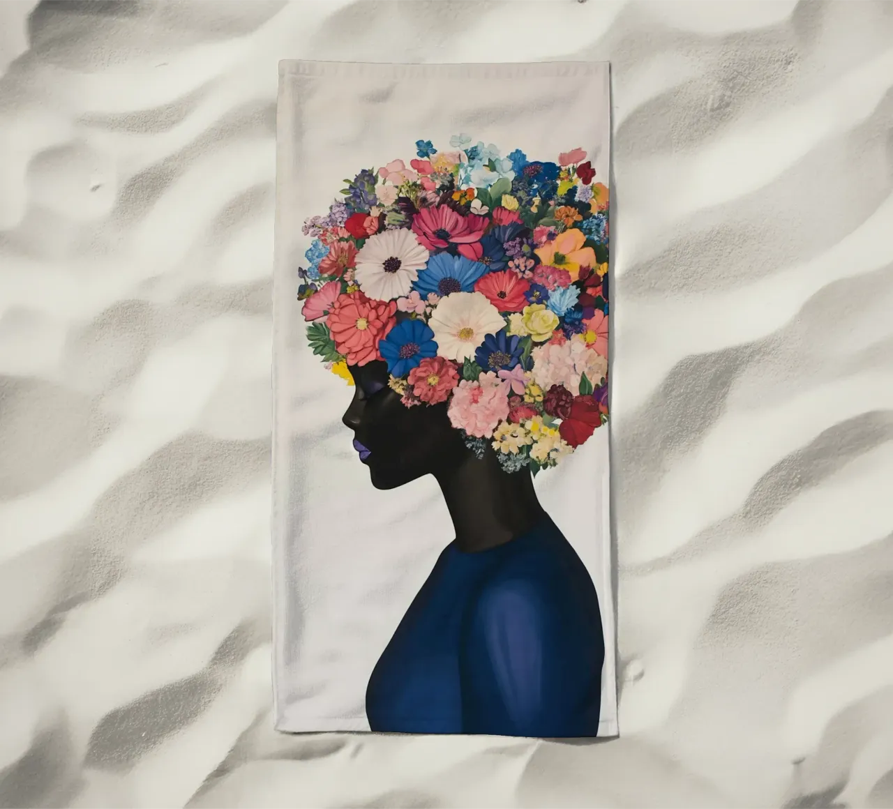 Fiori femminili Freschezza telo mare da Carinaprint
