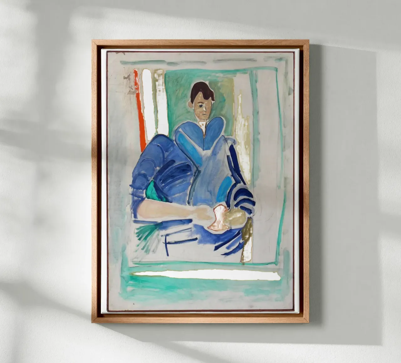 figure art canvas with Floater frame by Collins Shop