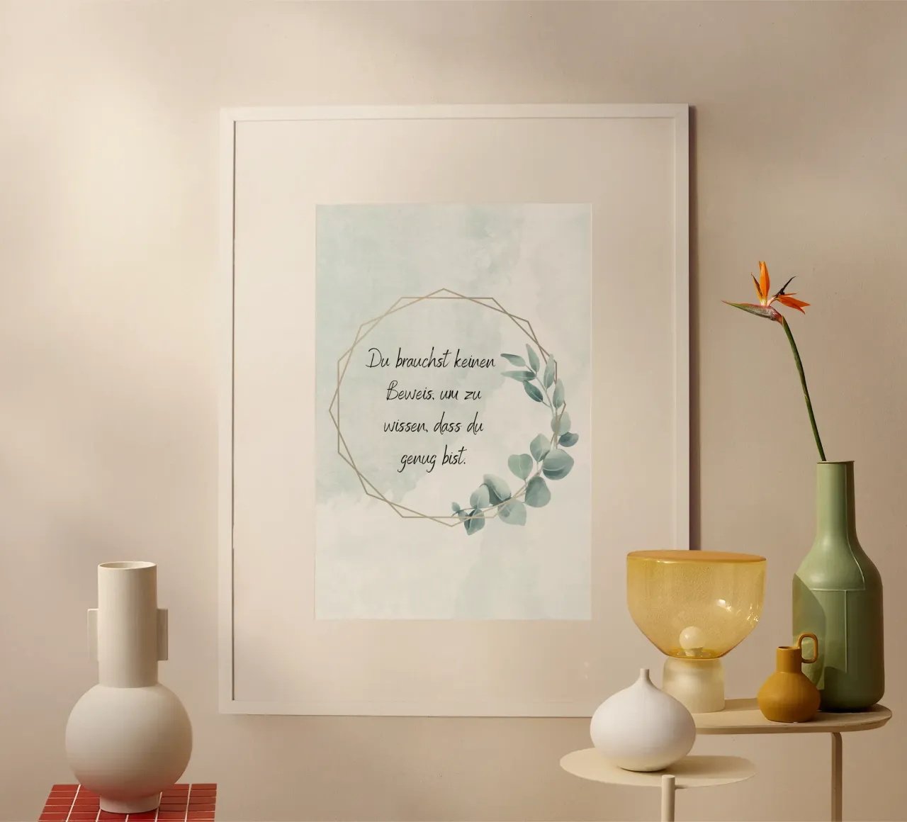 Gut genug poster con telaio in alluminio da AESTHETIC VIBES by Isabel