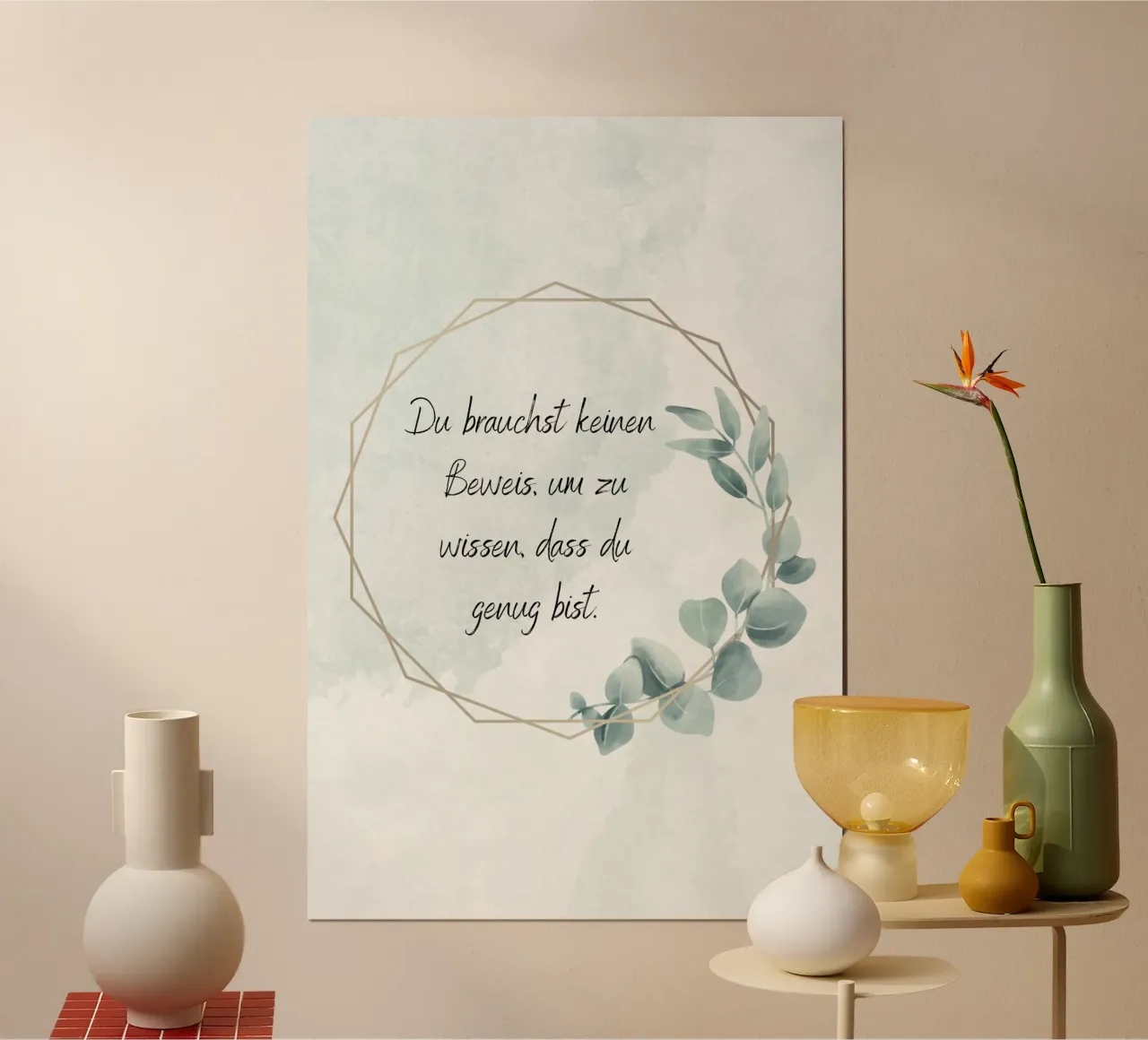 Gut genug poster con telaio in alluminio da AESTHETIC VIBES by Isabel
